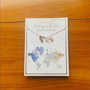NWT - Francesca Rose Gold World Map Necklace